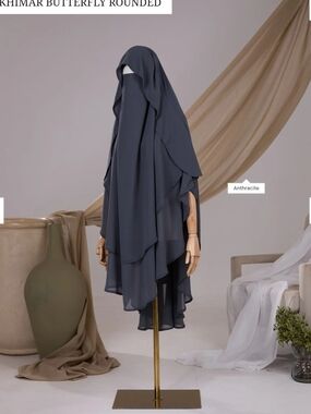 Ayada Khimar Butterfly Rounded in Anthracite